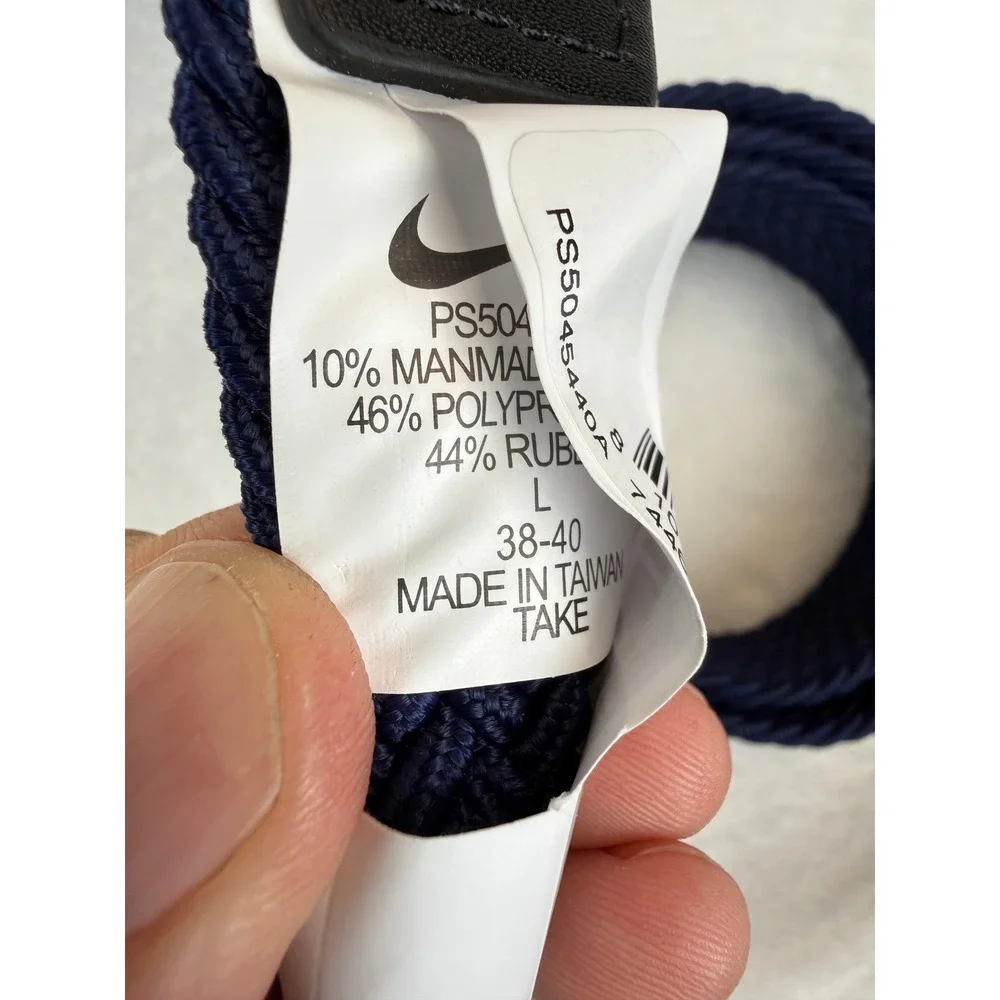 Nike Essentials Mens Woven Stretch Belt Midnight Blue Braided Large 38-40 New